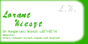 lorant wieszt business card